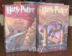 (12) HIGH GRADE COMPLETE JK Rowling Harry Potter 1st Ed HCDJ Set, 8 1st Printing