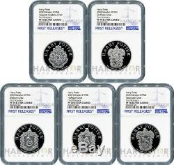 2020 Harry Potter Crests Complete 5-coin Collection Ngc Pf70 First Releases