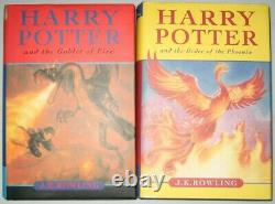 9 Harry Potter HC Books J. K. Rowling Complete 1-7 + Beedle Bard, Fantastic Bsts