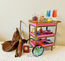American Girl Harry Potter Hogwarts HONEYDUKES CANDY TROLLEY near complete EUC++