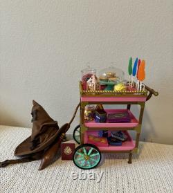 American Girl Harry Potter Hogwarts HONEYDUKES CANDY TROLLEY near complete EUC++