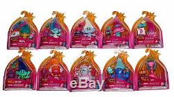 Biggie Cooper Poppy Branch DJ Collectible Figures Complete Set Dreamworks Trolls