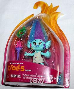 Biggie Cooper Poppy Branch DJ Collectible Figures Complete Set Dreamworks Trolls