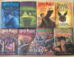 Complete HARRY POTTER Hardcover Book Set Years 1-7 1st Edition JK Rowling, BONUS