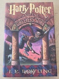 Complete HARRY POTTER Hardcover Book Set Years 1-7 1st Edition JK Rowling, BONUS