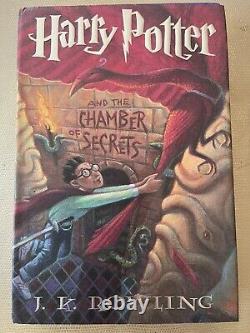 Complete HARRY POTTER Hardcover Book Set Years 1-7 1st Edition JK Rowling, BONUS