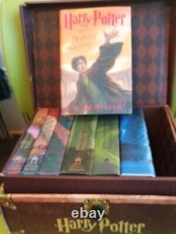 Complete Harry Potter Hardback First American Ed Set With Stickers & Box WithRope