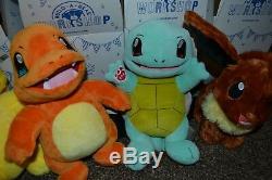 Complete Set All 5 Pokemon Build-A-Bear Charmander Pikachu Meowth Squirtle Eevee
