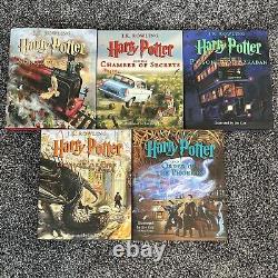 Complete Set Of Harry Potter Illustrated Books 1-5 NEW