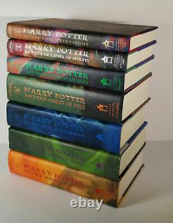 Complete Set of 7 HARRY POTTER Hardcover Books Lot J. K. ROWLING + Bonus Book