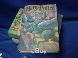 Complete Set of 7 Harry Potter First Edition Series HC Books with Dust Covers