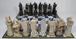 DeAGOSTINI HARRY POTTER WIZARD CHESS COMPLETE SET with CARDBOARD CHESS BOARD