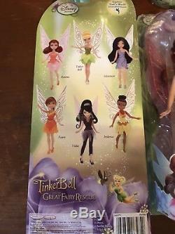 Disney Tinkerbell Great Fairy Rescue 9 Inch Dolls Complete Set Of 6 NIP