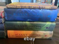 HARRY POTTER BOOKS COMPLETE SET + Beedle The Bard HARDBACK + 1st Edition