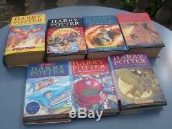 HARRY POTTER COMPLETE UK BLOOMSBURY FIRST EDs HARDBACK BOOK SET EARLY PRINTS