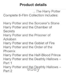 HARRY POTTER Complete 8-Film? Harry Potter Franchise Collection DVD, 19+ Hrs
