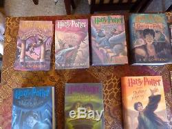 HARRY POTTER Complete Hardcover Book Set 1-7 Rowling 1st American Edition +BONUS