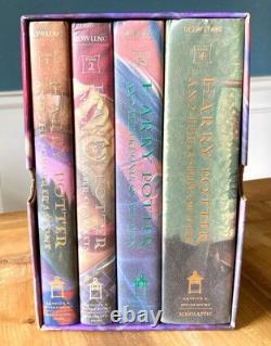 HARRY POTTER by J. K. ROWLING BOOKS 1-4 COMPLETE BOX SET with SLIPCASE NEAR FINE