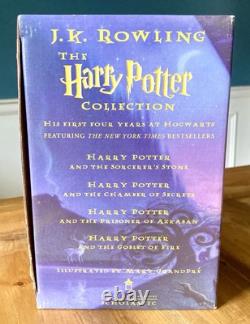 HARRY POTTER by J. K. ROWLING BOOKS 1-4 COMPLETE BOX SET with SLIPCASE NEAR FINE