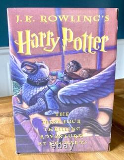 HARRY POTTER by J. K. ROWLING BOOKS 1-4 COMPLETE BOX SET with SLIPCASE NEAR FINE