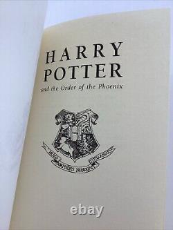 Harry Potter And The Order Of The Phoenix 1st Ed, 1st Print, UK Ed. Near Mint HC