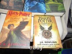 Harry Potter Complete Hardcover Lot Books 1-7 First US Edition + BONUS Book