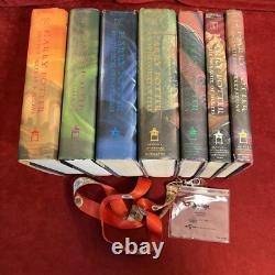 Harry Potter Complete Hardcover Lot Set Books 1-7 withsome Receipts And Lanyard ID