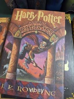 Harry Potter Complete Hardcover Set Books 1-7 1st Ed +3 Extra Books +2 Banners
