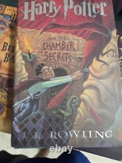 Harry Potter Complete Hardcover Set Books 1-7 1st Ed +3 Extra Books +2 Banners