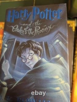 Harry Potter Complete Hardcover Set Books 1-7 1st Ed +3 Extra Books +2 Banners