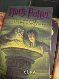 Harry Potter Complete Hardcover Set Books 1-7 1st Ed +3 Extra Books +2 Banners