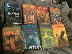 Harry Potter Complete Hardcover Set Books 1-7 Set PLUS DVD 8-Film complete set