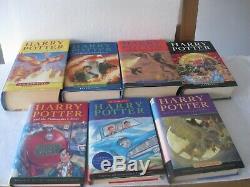 Harry Potter Complete Set 7 Bloomsbury First Edition Hardback Books Collectable