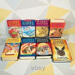 Harry Potter Complete Set Hardbacks in Dust Covers Bloomsbury 3 1st editions VGC