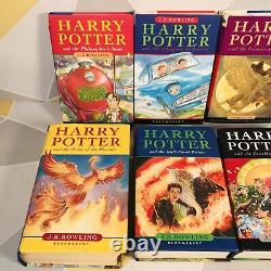 Harry Potter Complete Set Hardbacks in Dust Covers Bloomsbury 3 1st editions VGC