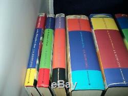 Harry Potter Complete Set Of 7 Hardback Bloomsbury Edition Books with Dust Cover