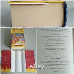 Harry Potter Complete UK Set BLOOMSBURY Hardback Books 1ST EDITIONS + Dustcovers