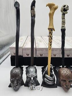 Harry Potter Death Eater Series 12-In Wand Stand Mask 9 piece Complete Set