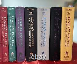 Harry Potter First Edition 1st Print US 7 Book Complete Set HC DJ- JK Rowling VG