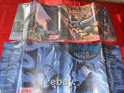 Harry Potter First Edition 1st Print US 7 Book Complete Set HC DJ- JK Rowling VG