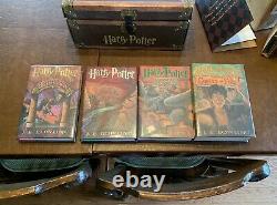 Harry Potter Hardcover Book Complete Series in Collectible Trunk with Sticker Set