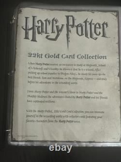 Harry Potter Limited Edition Danbury Mint 22kt Gold Collector Cards Complete Set