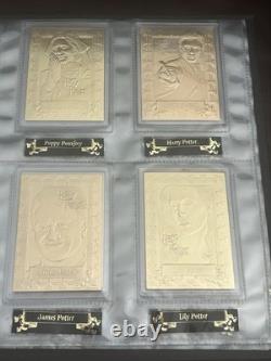 Harry Potter Limited Edition Danbury Mint 22kt Gold Collector Cards Complete Set