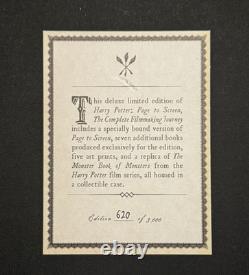 Harry Potter Page to Screen Deluxe Limited Edition COMPLETE #620/3000 with Origin