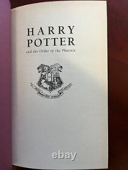 Harry Potter and the Order of the Phoenix 2003 First Edition First Printing VG