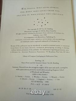 Harry Potter and the Sorcerer's Stone J. K. Rowling First Edition Set 7 Volumes