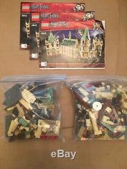 LEGO Harry Potter Hogwarts Castle 4842 & 4867 Both 100% Complete Without Box
