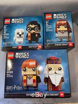 Lego Brickheadz Harry Potter Hermione Ron Dumbledore Complete Set