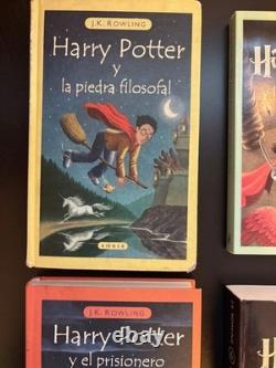 Lot of 4 Harry Potter en español (in Spanish) Yrs. 1,2,3,6 mix HC/PB/VG to FINE