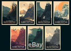 Olly Moss Harry Potter Giclée Prints 16x24, Limited Edition Complete Set of 7